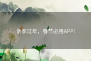 亲家过年，春节必用APP！