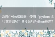 如何在Vim编辑器中使用“python 运行文件路径”命令运行Python程序？