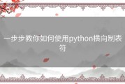 一步步教你如何使用python横向制表符