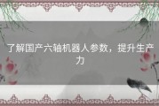 了解国产六轴机器人参数，提升生产力