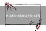 新甘肃加速推动数字经济发展