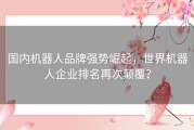 国内机器人品牌强势崛起，世界机器人企业排名再次颠覆？