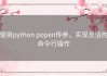 使用python popen传参，实现灵活的命令行操作