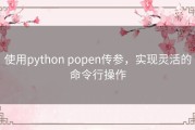 使用python popen传参，实现灵活的命令行操作