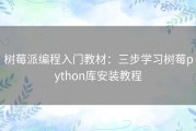 树莓派编程入门教材：三步学习树莓python库安装教程