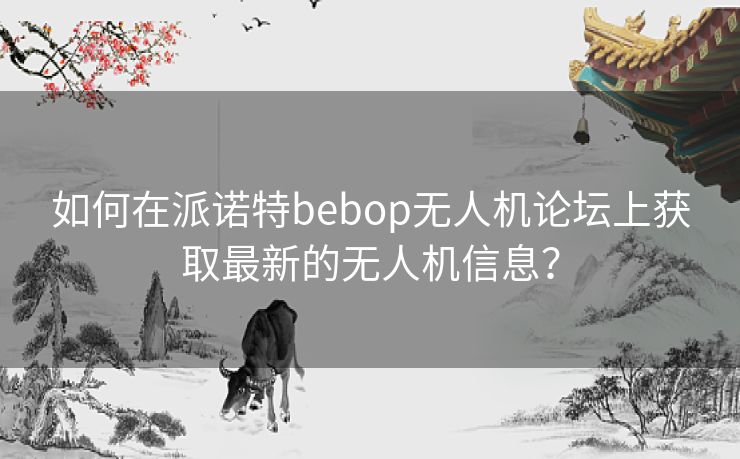如何在派诺特bebop无人机论坛上获取最新的无人机信息？