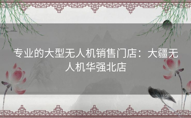 专业的大型无人机销售门店：大疆无人机华强北店