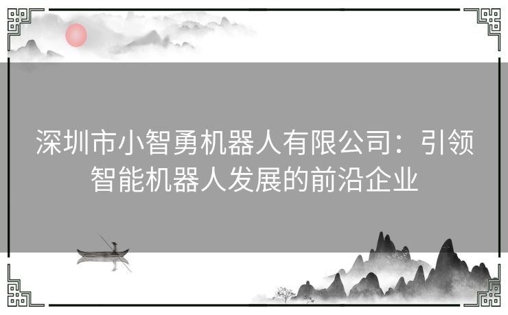 深圳市小智勇机器人有限公司：引领智能机器人发展的前沿企业