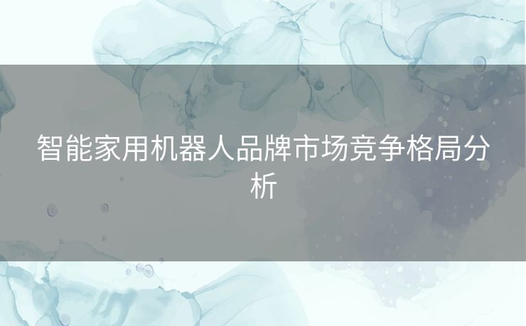 智能家用机器人品牌市场竞争格局分析