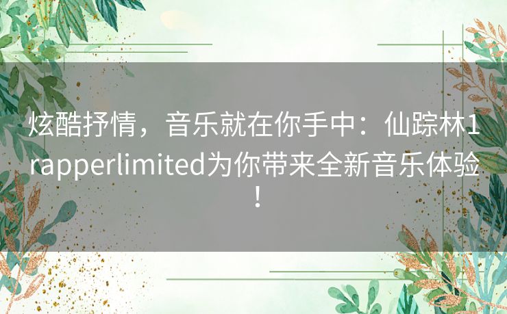 炫酷抒情，音乐就在你手中：仙踪林1rapperlimited为你带来全新音乐体验！