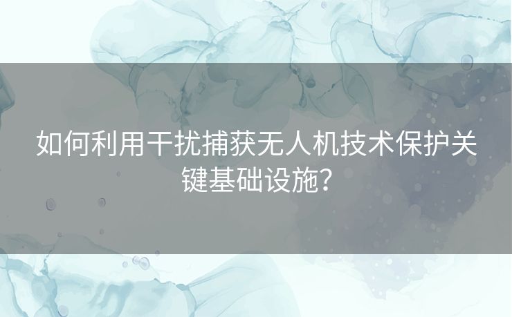 如何利用干扰捕获无人机技术保护关键基础设施？