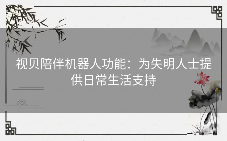 视贝陪伴机器人功能：为失明人士提供日常生活支持