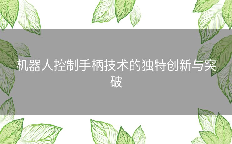 机器人控制手柄技术的独特创新与突破