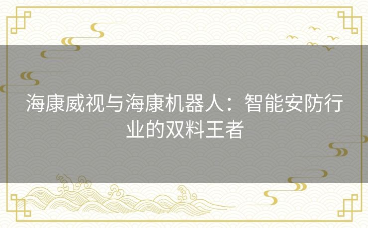 海康威视与海康机器人：智能安防行业的双料王者