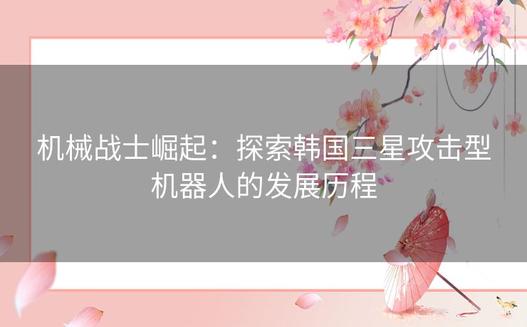 机械战士崛起：探索韩国三星攻击型机器人的发展历程