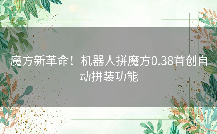 魔方新革命！机器人拼魔方0.38首创自动拼装功能
