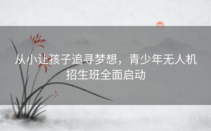 从小让孩子追寻梦想，青少年无人机招生班全面启动
