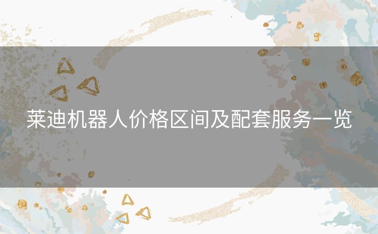 莱迪机器人价格区间及配套服务一览