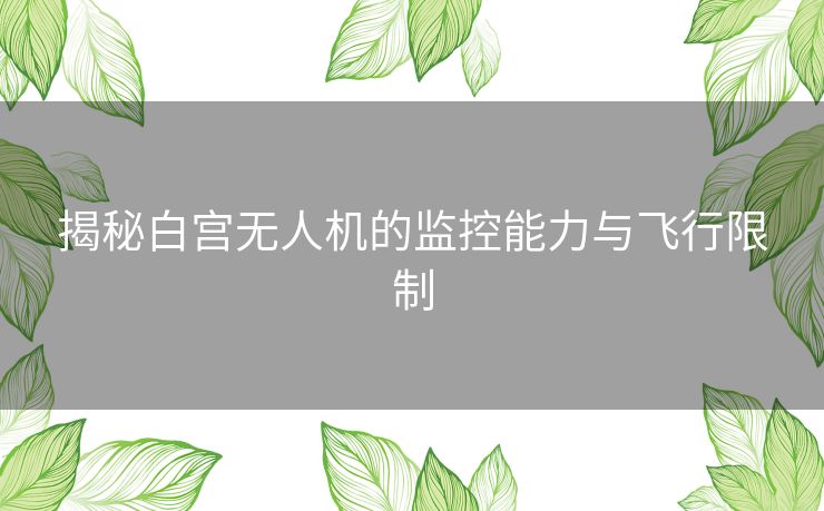 揭秘白宫无人机的监控能力与飞行限制