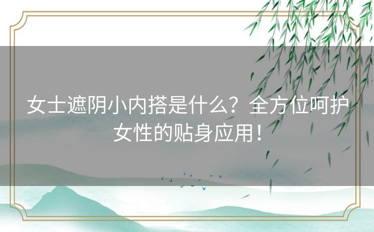 女士遮阴小内搭是什么？全方位呵护女性的贴身应用！