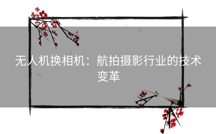 无人机换相机：航拍摄影行业的技术变革