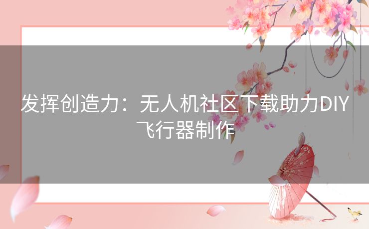 发挥创造力：无人机社区下载助力DIY飞行器制作