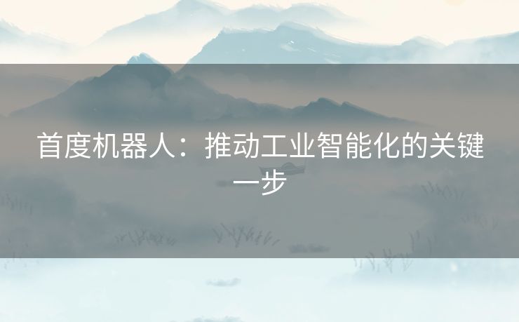 首度机器人：推动工业智能化的关键一步
