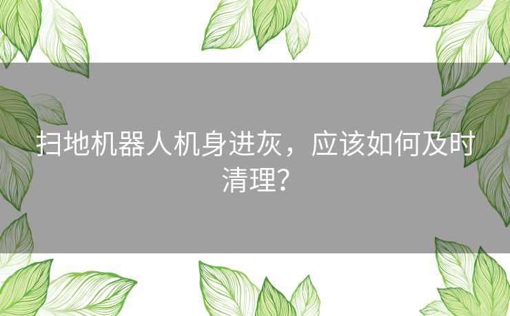 扫地机器人机身进灰，应该如何及时清理？