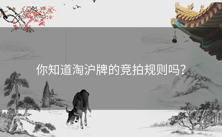 你知道淘沪牌的竞拍规则吗？