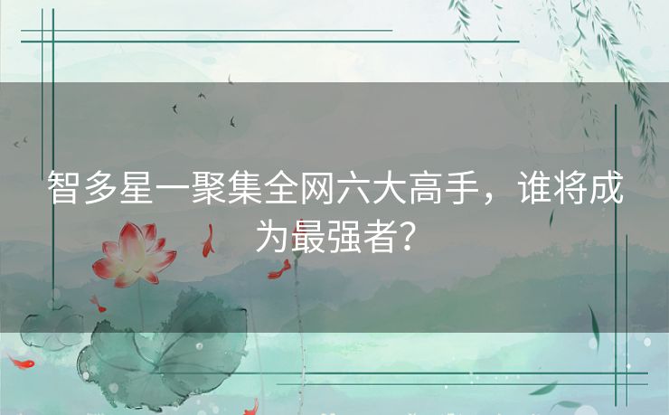 智多星一聚集全网六大高手，谁将成为最强者？
