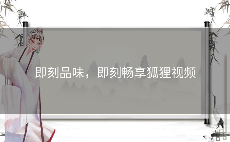 即刻品味，即刻畅享狐狸视频