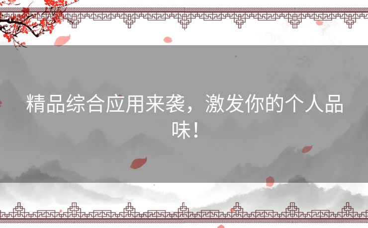精品综合应用来袭，激发你的个人品味！