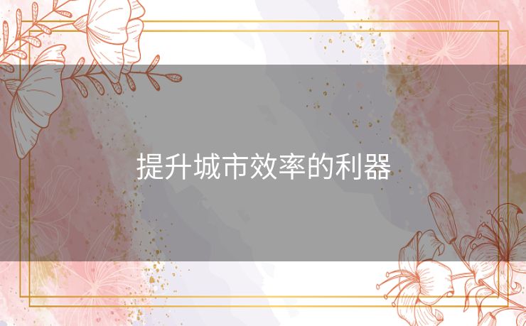 提升城市效率的利器