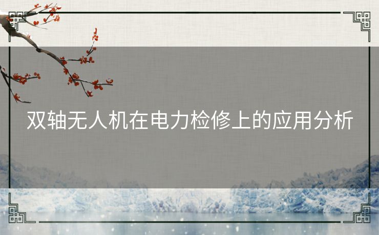 双轴无人机在电力检修上的应用分析