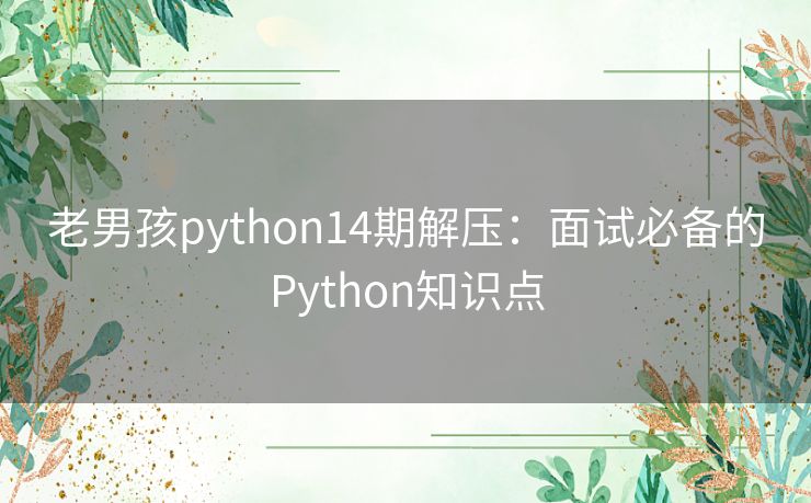 老男孩python14期解压：面试必备的Python知识点