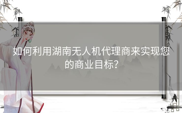 如何利用湖南无人机代理商来实现您的商业目标？