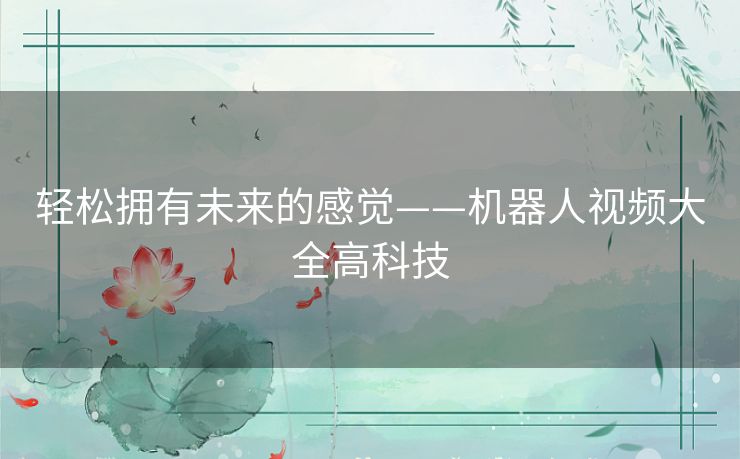 轻松拥有未来的感觉——机器人视频大全高科技