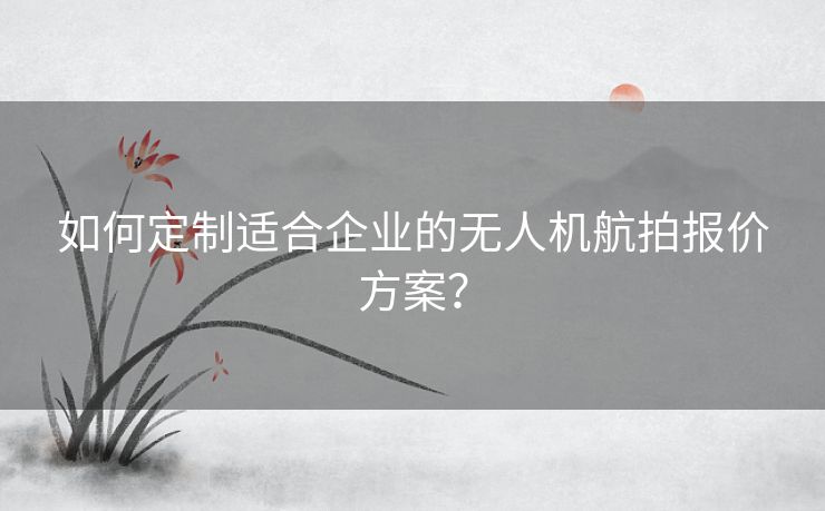 如何定制适合企业的无人机航拍报价方案？