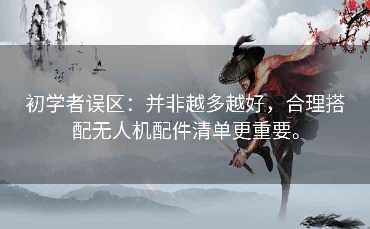 初学者误区：并非越多越好，合理搭配无人机配件清单更重要。