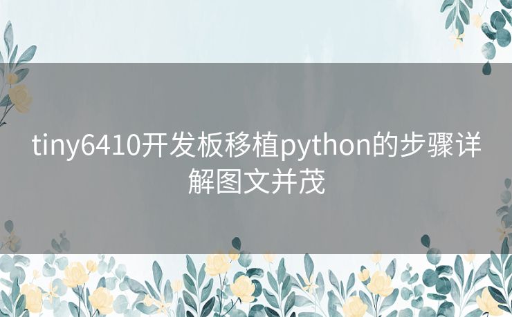 tiny6410开发板移植python的步骤详解图文并茂