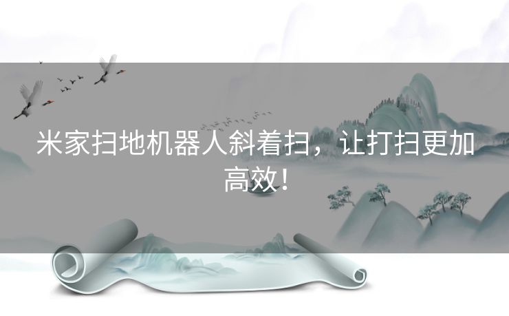 米家扫地机器人斜着扫，让打扫更加高效！
