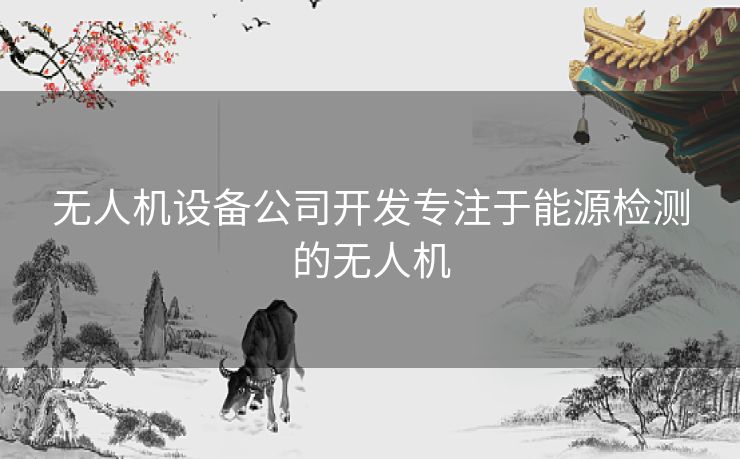 无人机设备公司开发专注于能源检测的无人机