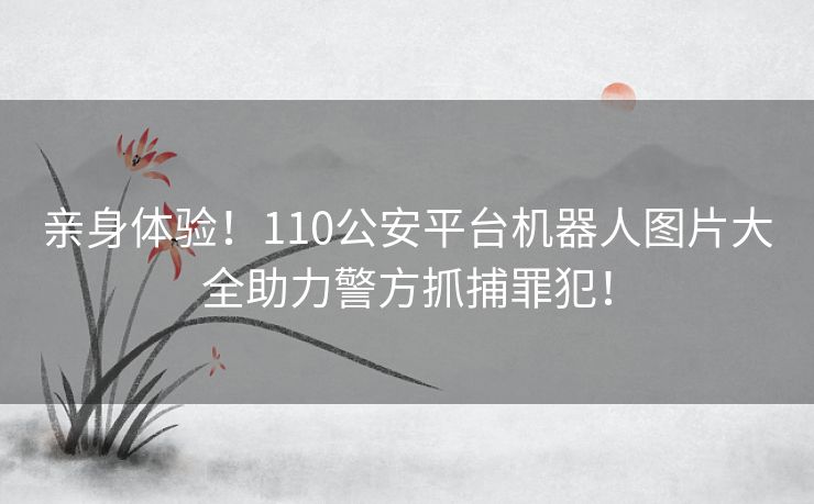 亲身体验！110公安平台机器人图片大全助力警方抓捕罪犯！