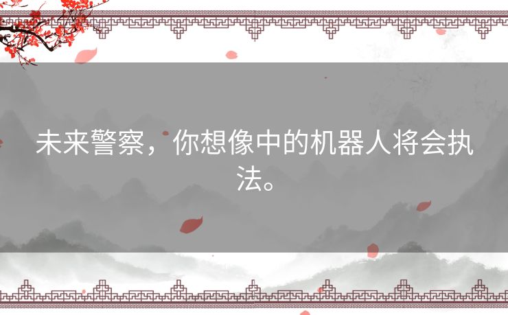 未来警察，你想像中的机器人将会执法。