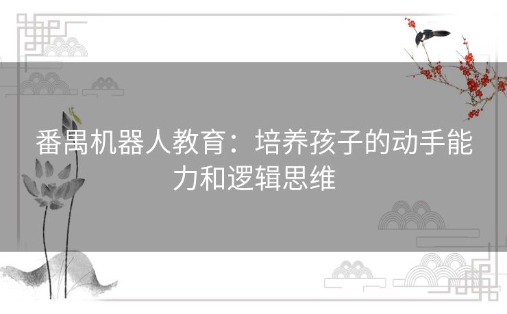 番禺机器人教育：培养孩子的动手能力和逻辑思维