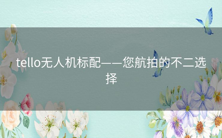 tello无人机标配——您航拍的不二选择