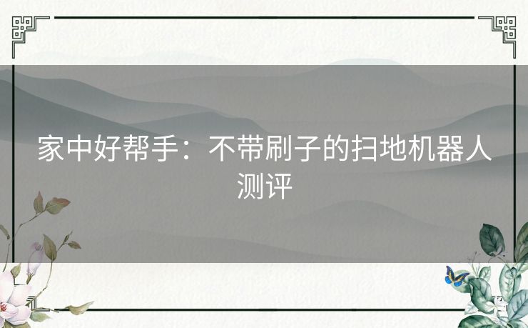 家中好帮手：不带刷子的扫地机器人测评