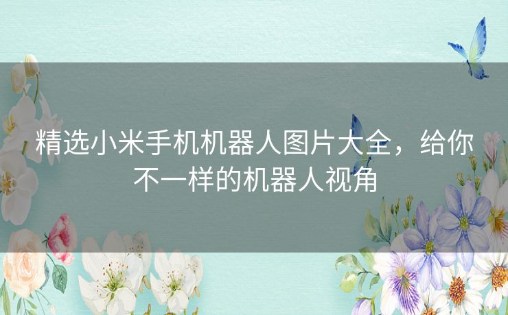 精选小米手机机器人图片大全，给你不一样的机器人视角