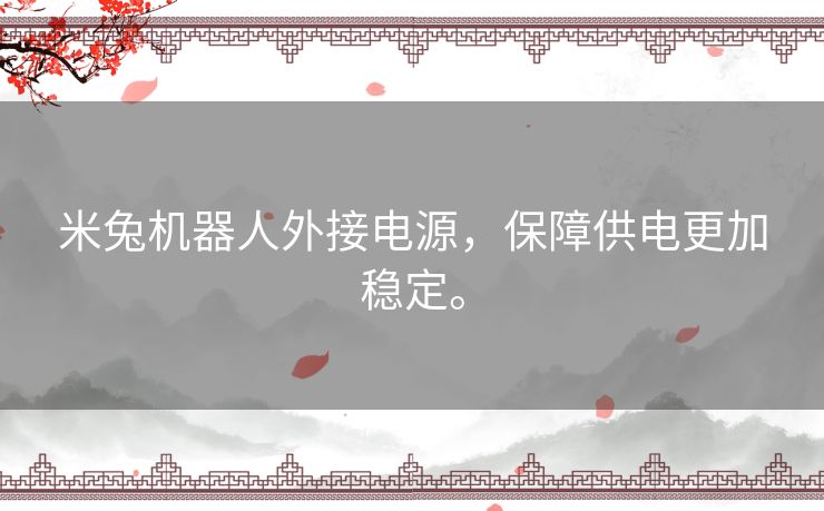 米兔机器人外接电源，保障供电更加稳定。
