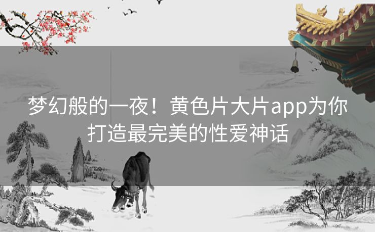 梦幻般的一夜！黄色片大片app为你打造最完美的性爱神话